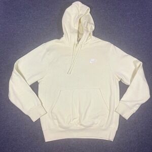 Nike Sportswear Club Fleece Hoodie Athleisure Activewear Mens S Pale Yellow